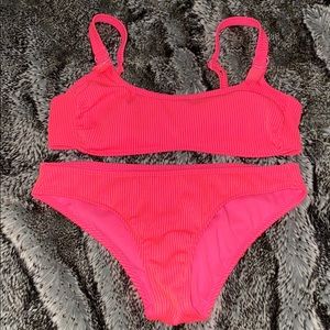 2 piece neon color bathing suit